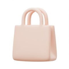 Light Pink Small Tote Bag on White Background