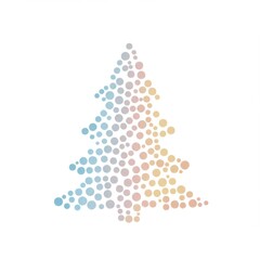 Abstract Blue Orange Dotted Christmas Tree Design