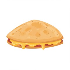 Melted Cheese Flatbread Sandwich Illustration