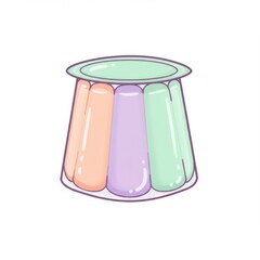 Pastel Layered Jelly Dessert in Clear Cup