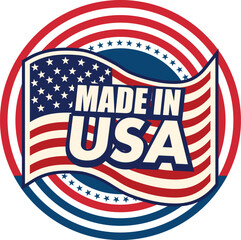 American Patriotic Sticker. USA flag