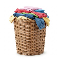 Laundry basket with various clothes