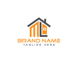 Letter ML real estate house logo vector template modern design