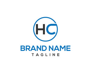 Modern HC initial letter logo design vector template with circle and clean font for brand identity