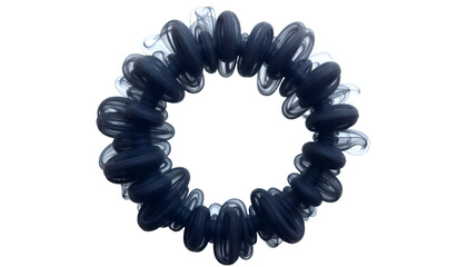 Obraz premium A black smoke zigzag ring with a swirling, abstract shape, isolated on a transparent background—perfect for adding a mysterious or dramatic effect to designs.