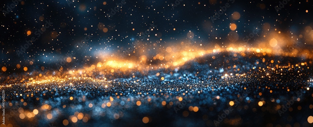 Poster abstract artistic design of shimmering particles.