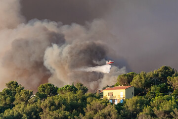 firefighting planes dropping fire retardant