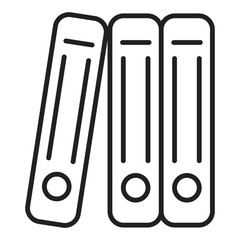 Three ring binders icon stand together in a neat row, ready to hold important papers and keep documents organized well. Vector