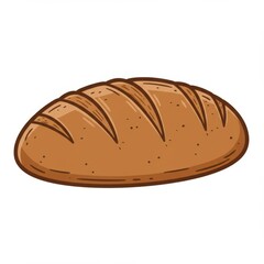 Brown Loaf of Bread Illustration