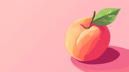 Ripe Peach Pink Background Illustration.