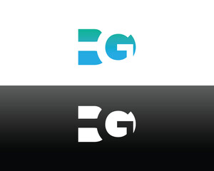 Abstract BG logo vector template modern design with gradient blue green colors professional and clean brand identity for company and business © MDAftub