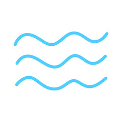 Wave element icon with hand drawn design style