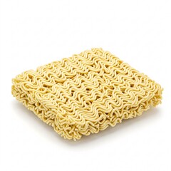 White bowl of instant noodles isolated on a white