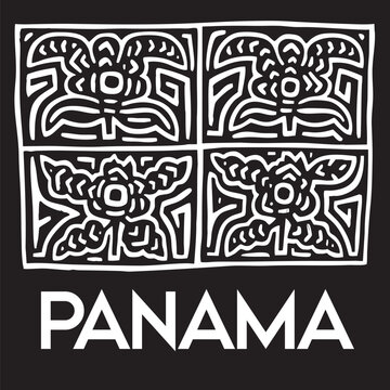 aboriginal, textile from Panama sanblas Black and White 