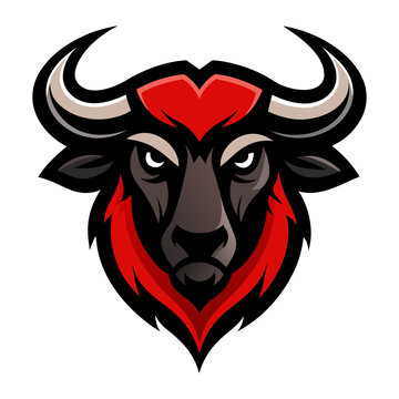 Wildebeest head mascot logo design vector