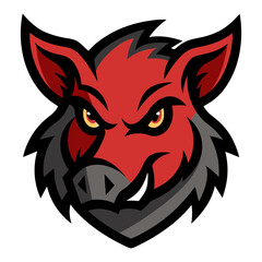 Wild Boar head mascot logo design vector