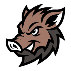 Wild Boar head mascot logo design vector