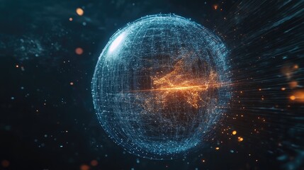 Obraz premium Abstract digital sphere design of a global network.
