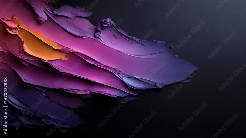 Aufkleber abstract chromatic flow of vivid colors and smooth textures on black canvas