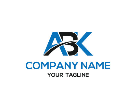 Abstract ABK lettermark logo vector template for corporate identity professional design clean business branding company logo design