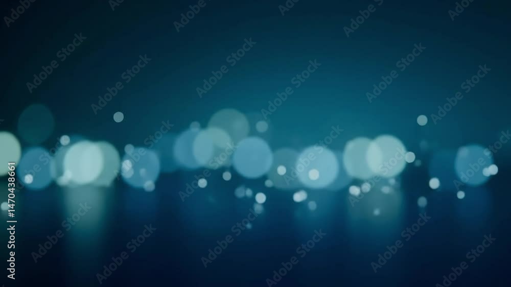 Poster ethereal abstract background featuring out of focus shimmering light orbs on soft teal gradient