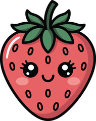Obraz premium Adorable cartoon strawberry character with a smiling face perfect for kids and children related projects