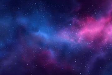 Obraz premium A vibrant cosmic scene featuring swirling clouds of blue and pink nebulae, dotted with countless stars, creating a mesmerizing galactic backdrop