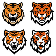 Tiger head mascot logo design vector