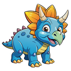 Fototapeta premium Playful Triceratops Character in Cartoon Vector for Nursery and Storybooks