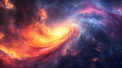 Cosmic Galaxy Swirl, Vibrant Nebula Art for Sci-Fi Book Cover