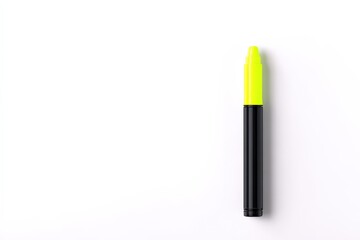 Bright yellow highlighter on white background. Simple stationery.