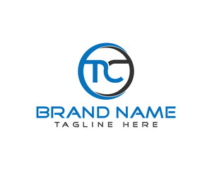 Minimalist TC letter logo design vector template with circular element for brand identity