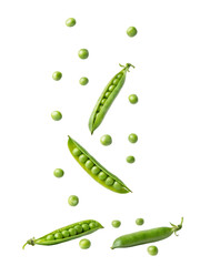 Fresh Green Peas Falling Vibrant Harvest Bounty