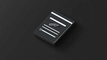 40.A minimalist set of icons representing editing tools, including a pencil overlaying a document, a text cursor, and a sign-up sheet, designed with linear strokes and sharp edges.