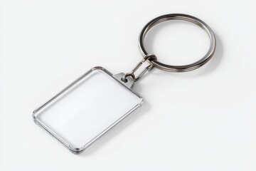 Blank transparent acrylic keychain with a metal ring. Perfect for personalization!
