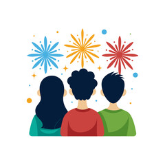 Friends Watching Fireworks