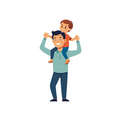 Man Holding Child on Shoulders