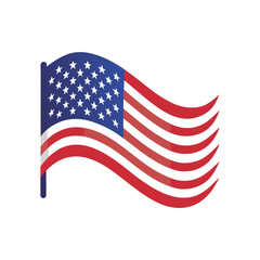 USA Flag Waving in Wind