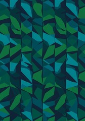 Obraz premium Emerald & Teal Geometric Abstract: Deep Hues, Textured Design AI Generated