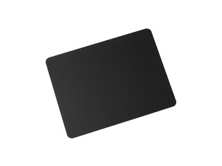 Black mousepad isolated on white background.