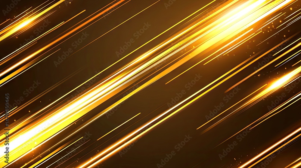 Poster abstract graphic design with diagonal golden lines.