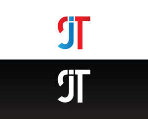 Abstract initial JT or TJ logo design vector template for brand identity modern and clean lettering isolated on white and black background