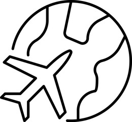 Plane or Airplane Outline Linear Symbol for Graphic and Web Design, Apps, Adverts, Various Cards