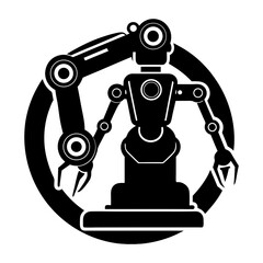 Industrial Robot silhouette vector