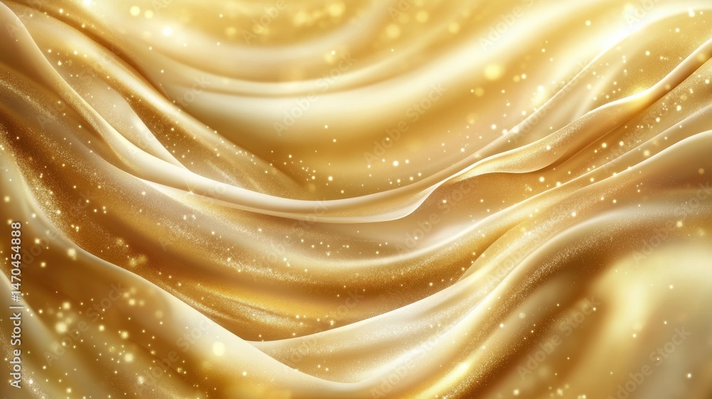 Poster abstract golden background with bokeh effect and shining defocused glitters. festive gold texture fo