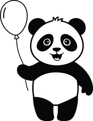 Scared Panda Cartoon Face, Angry or Afraid Panda Character