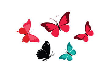 Cute Butterfly Vector Set Design  
