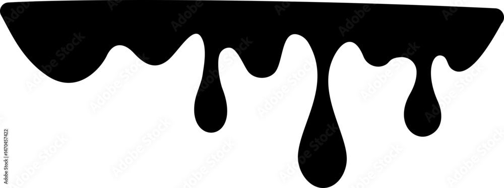 Poster drips of paint. black liquid splashes. silhouette of fluid blobs of sauce caramel and slime