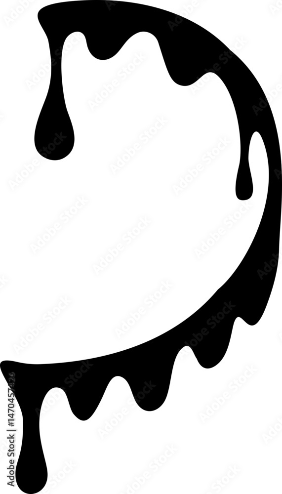 Poster drips of paint. black liquid splashes. silhouette of fluid blobs of sauce caramel and slime