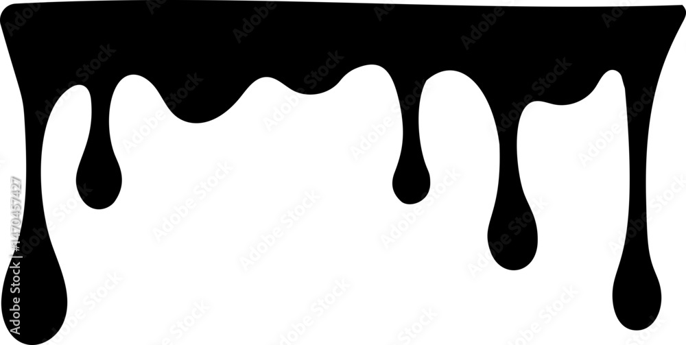 Poster drips of paint. black liquid splashes. silhouette of fluid blobs of sauce caramel and slime